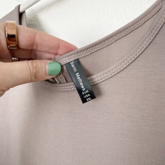 [Sarin Mathews] Coffee Gray Air Essentials Sleeveless Wide Leg Jumpsuit Size XXL - Picture 11 of 12